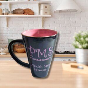 PMS Punish Men Severly Black Ceramic Mug